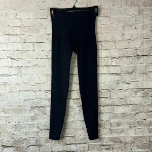 Spanx Women's M Look At Me Now Seamless Leggings Black Nylon Stretch Active Med